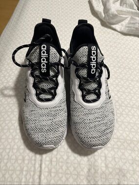 adidas Kids White and Black Knit Sneaker